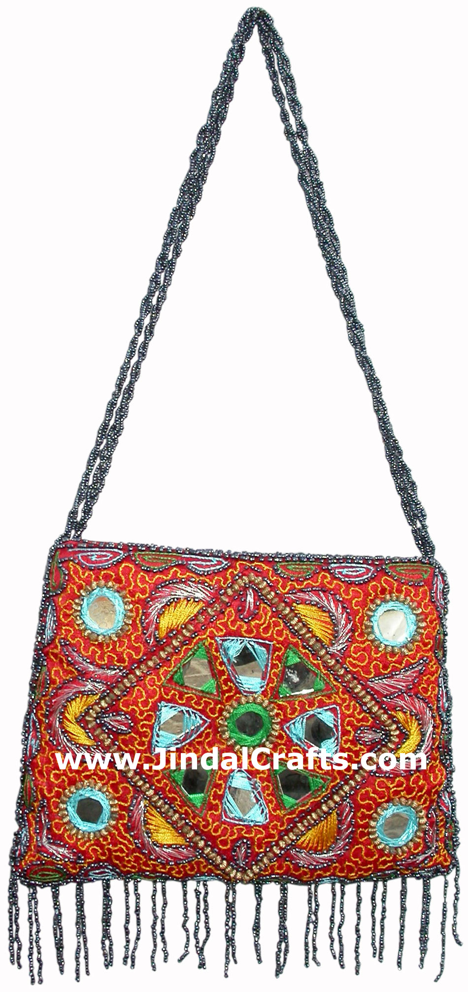 Hand Embroidered Beaded Traditional Shoulder Purse from India