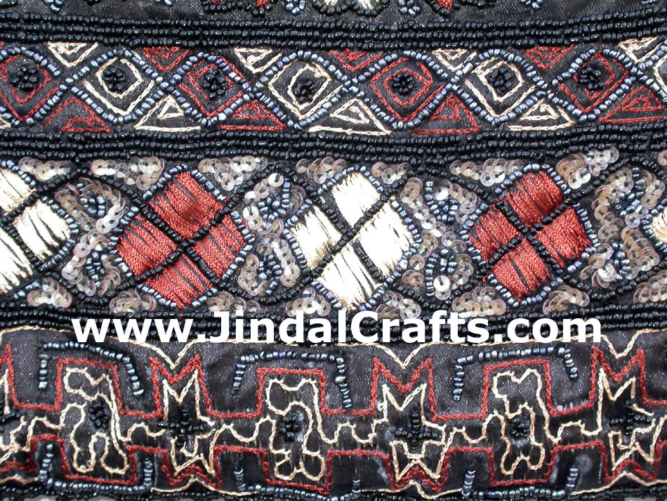 Hand Embroidered Beaded Traditional Shoulder Purse from India