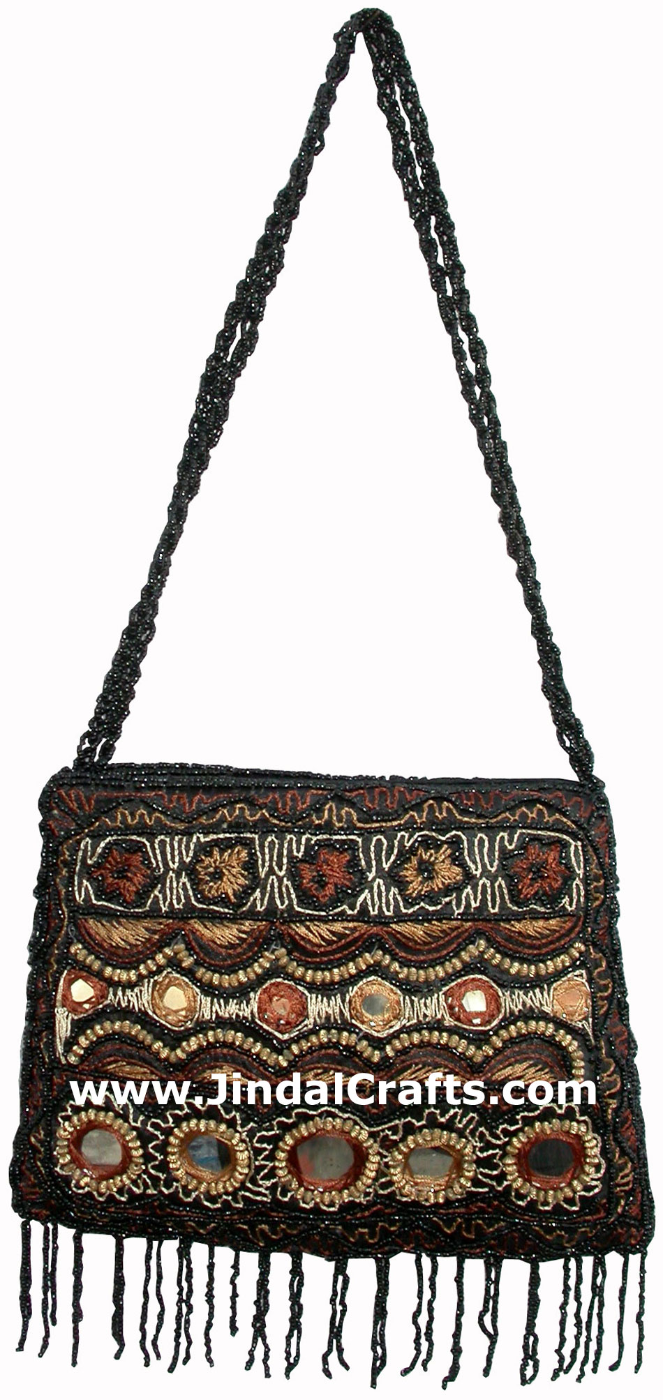 Hand Embroidered Beaded Traditional Shoulder Purse from India