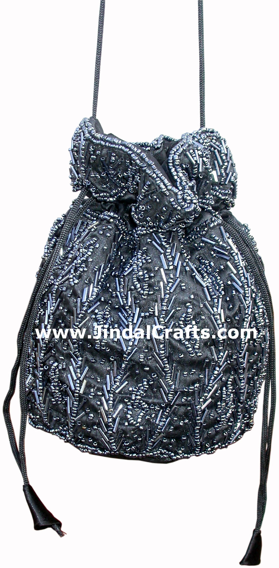 Hand Embroidered Beaded Traditional Shoulder Purse Potli from India