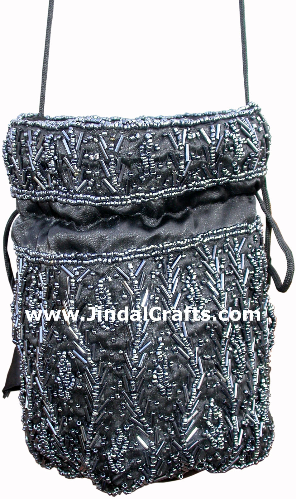 Hand Embroidered Beaded Traditional Shoulder Purse Potli from India