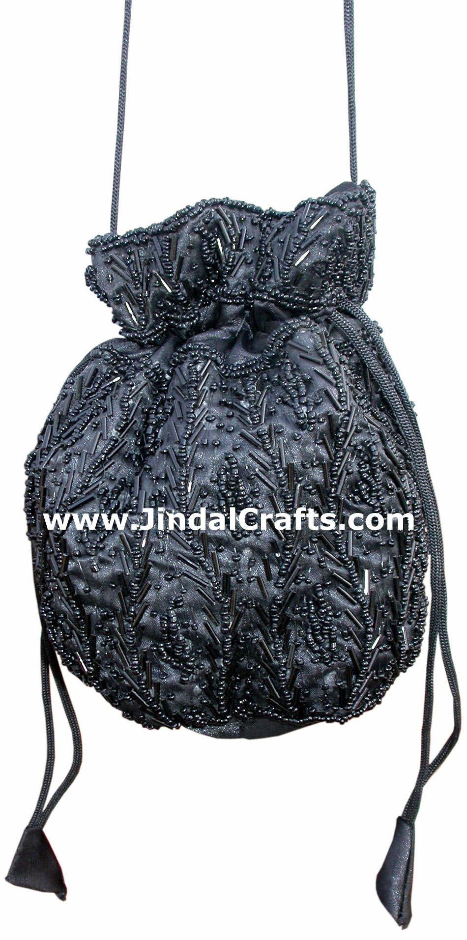 Hand Embroidered Beaded Traditional Shoulder Purse Potli from India