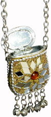 Hand Made Lac Mirror Beaded Traditional Chain Small Purse from India