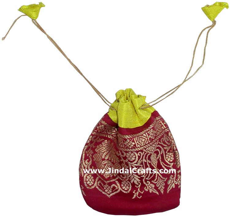 Drawstring Organza Bags Indian Tradtional Cotton Art