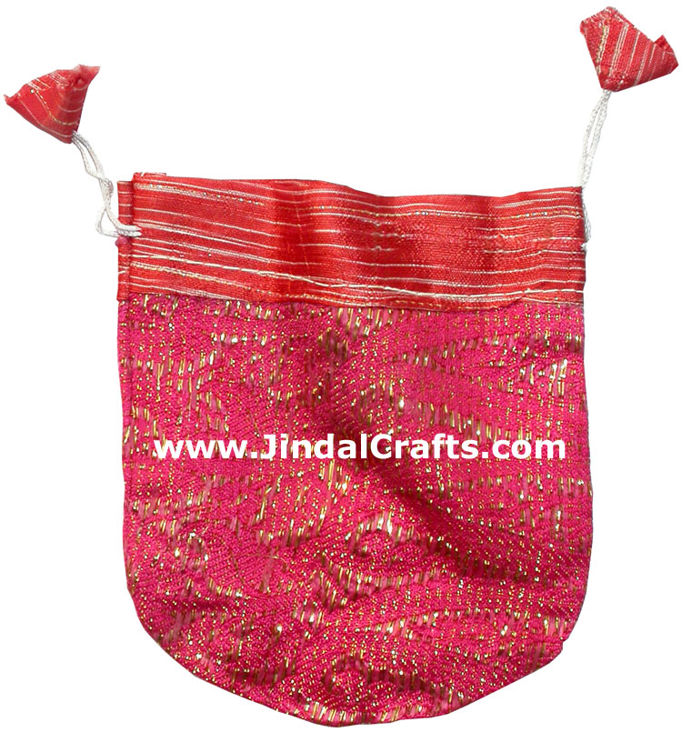 Drawstring Organza Bags Indian Tradtional Cotton Art