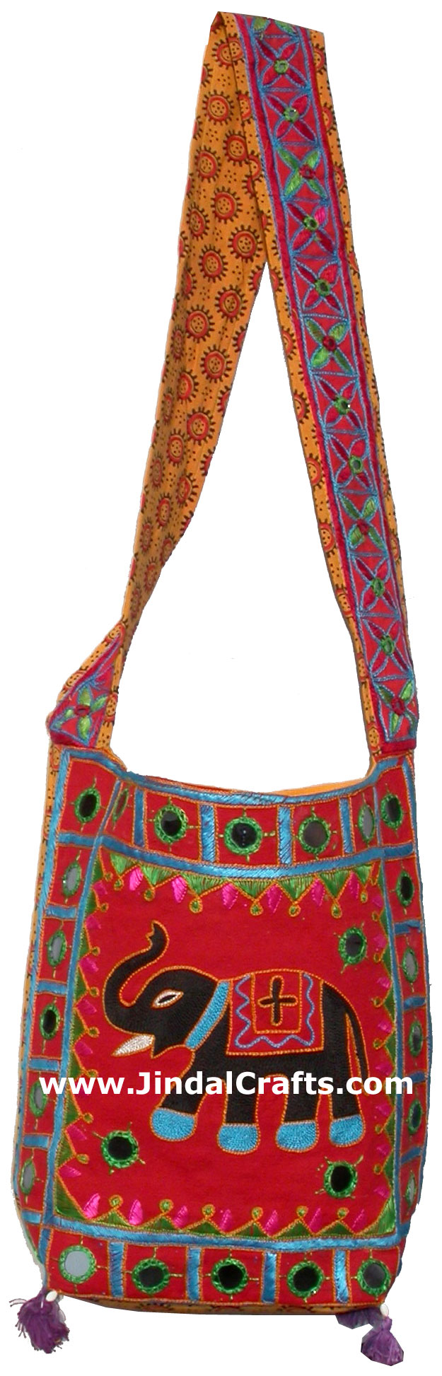 Colorful Hand Embroider Handbag Indian Traditional Art