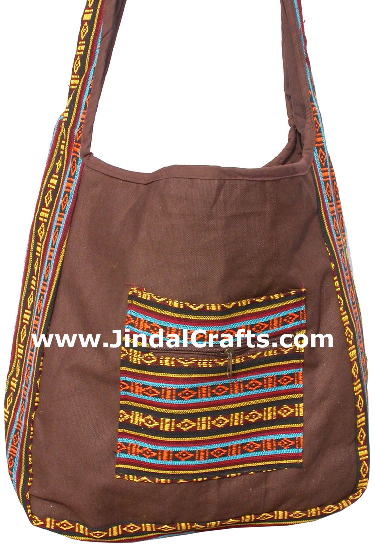 Colorful Hand Stitched Cotton Handbag Traditional Art