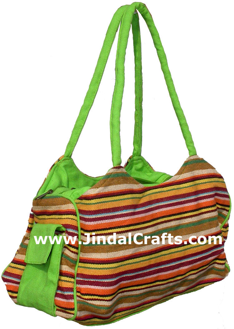 Colorful Hand Stitched Cotton Handbag Traditional Art