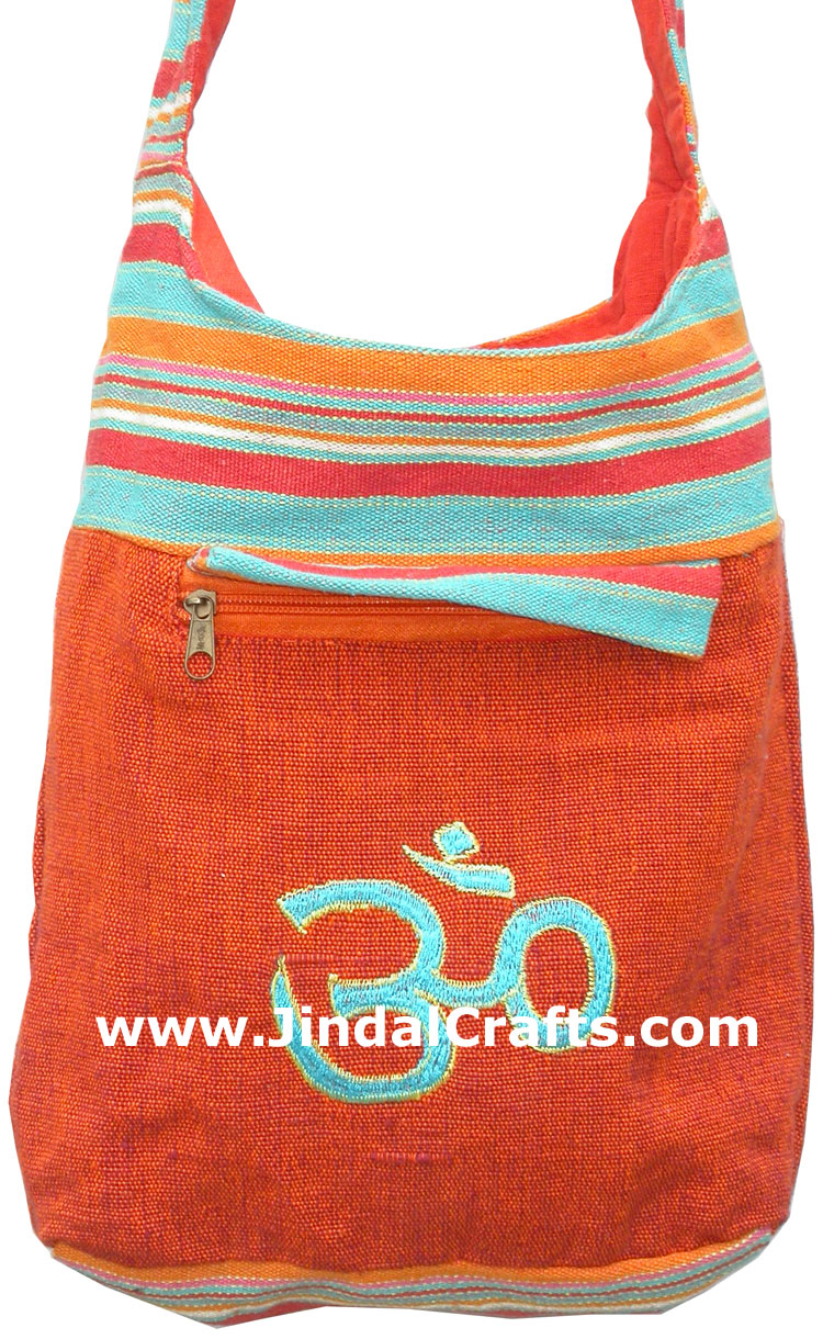 Colorful Hand Stitched Cotton Handbag Traditional Art