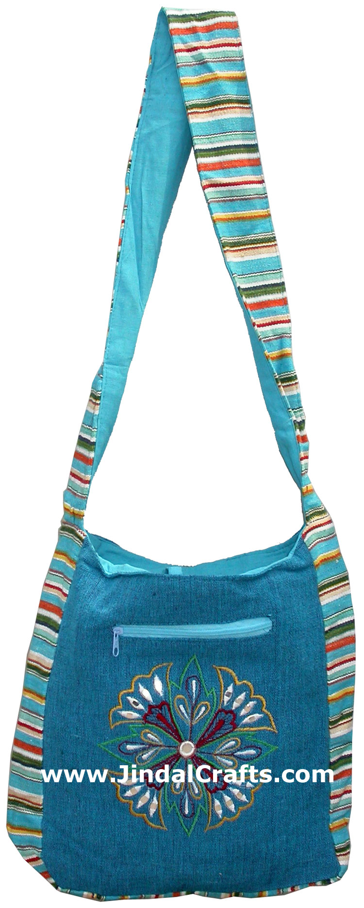 Colorful Hand Embroidered Shoulder Handbag India Art