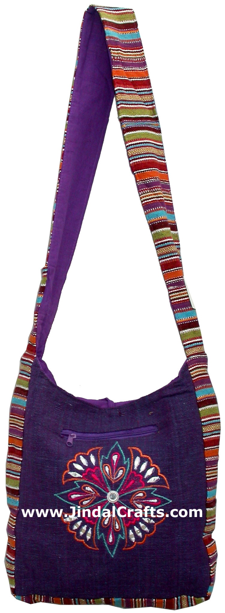 Colorful Hand Embroidered Shoulder Handbag India Art