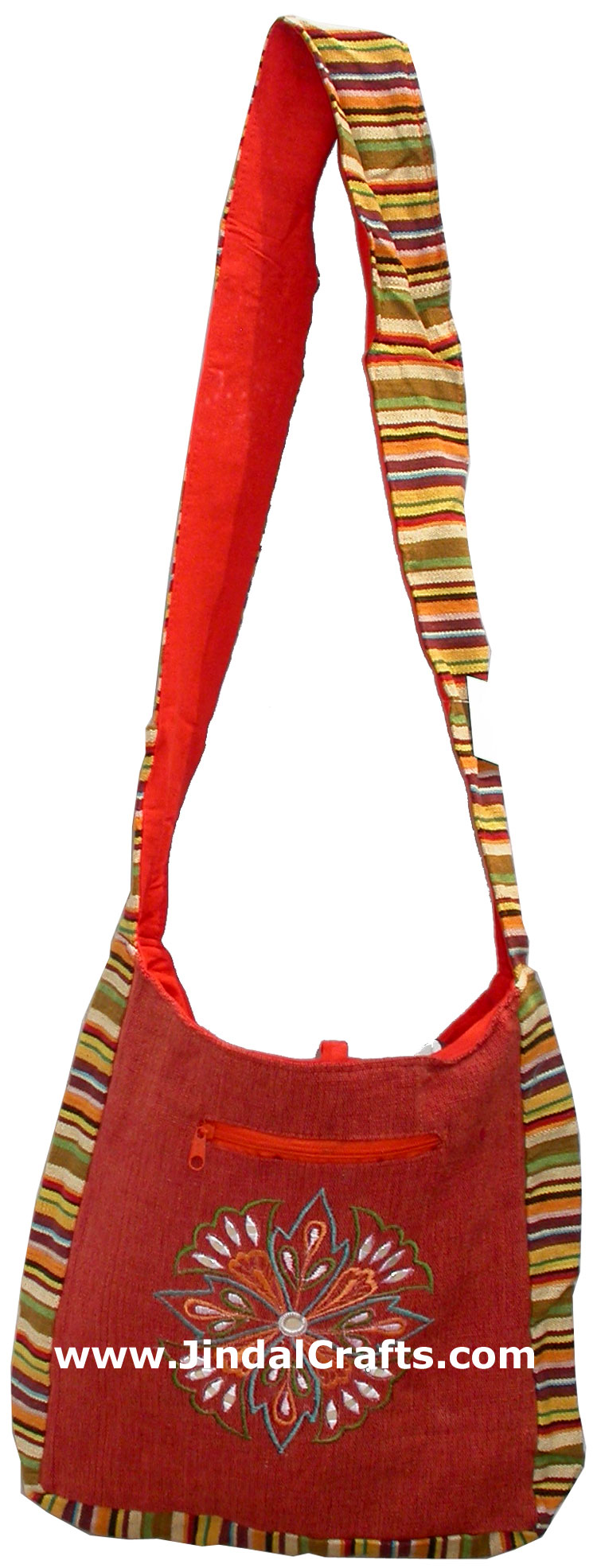 Colorful Hand Embroidered Shoulder Handbag India Art