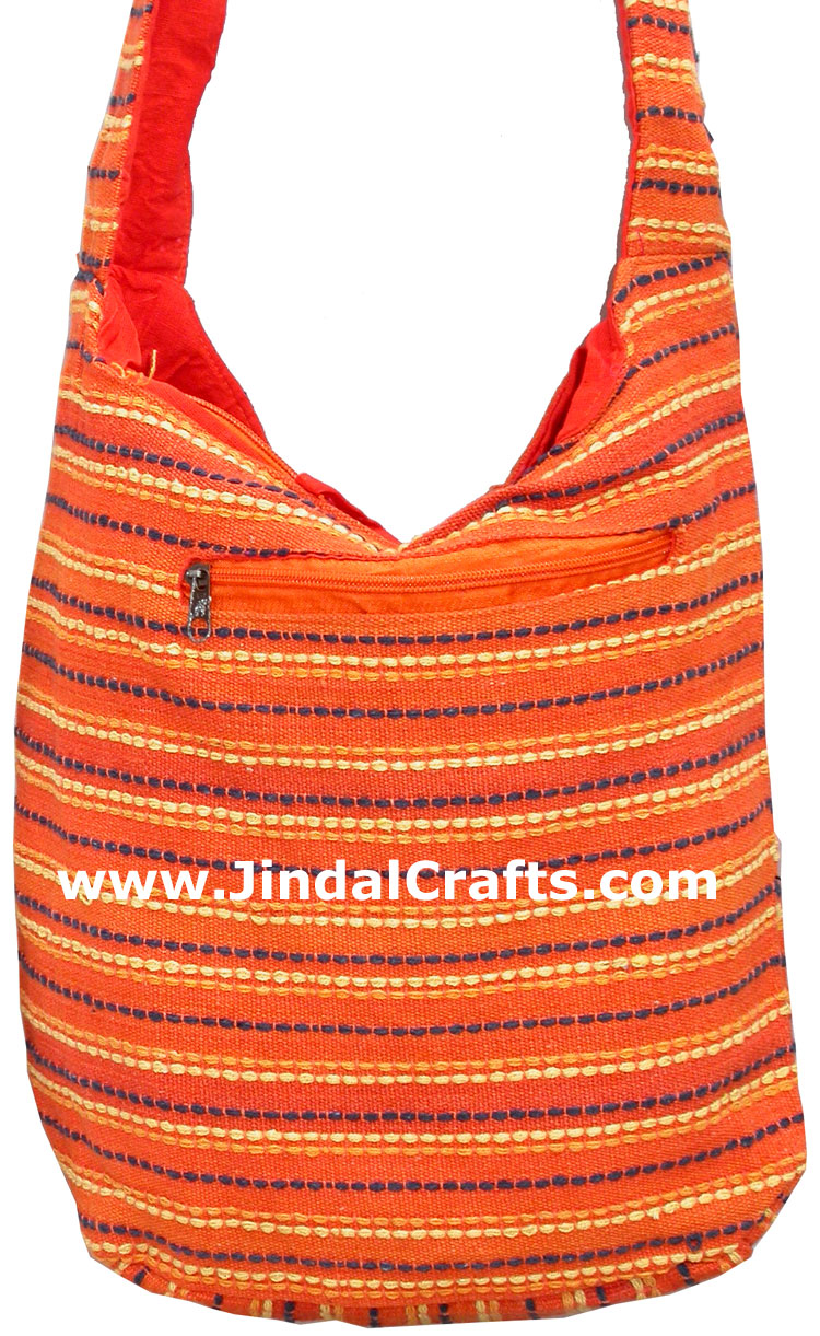 Colorful Hand Stitched Cotton Handbag Traditional Art