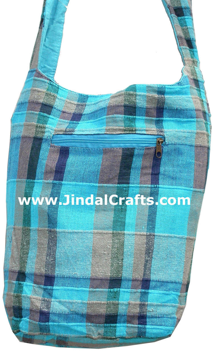 Colorful Hand Stitched Cotton Handbag Traditional Art