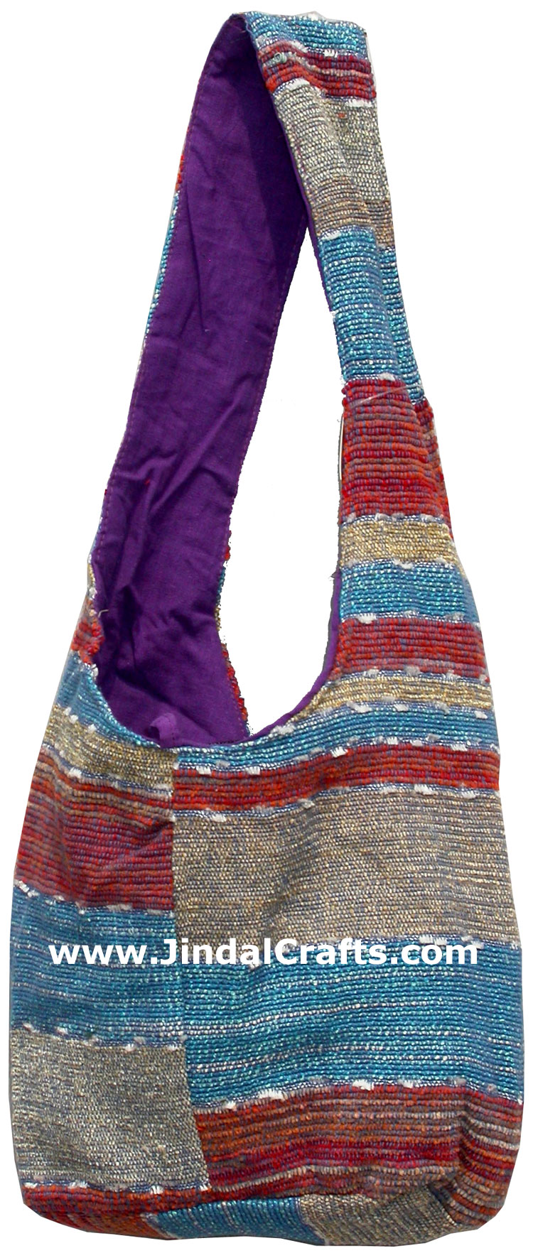 Colorful Hand Stitched Cotton Handbag Traditional Art