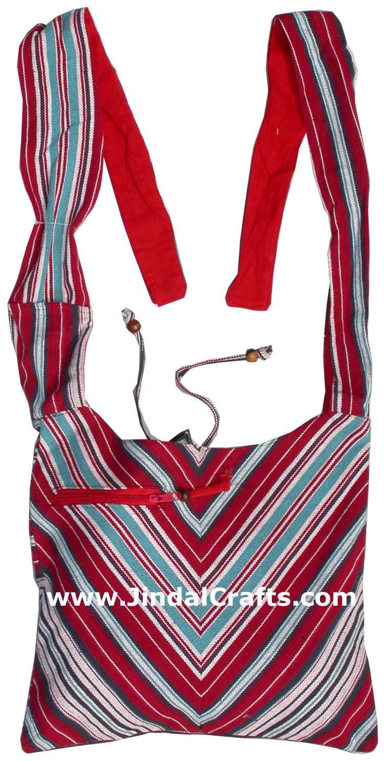 Colorful Hand Stitched Cotton Handbag Traditional Art