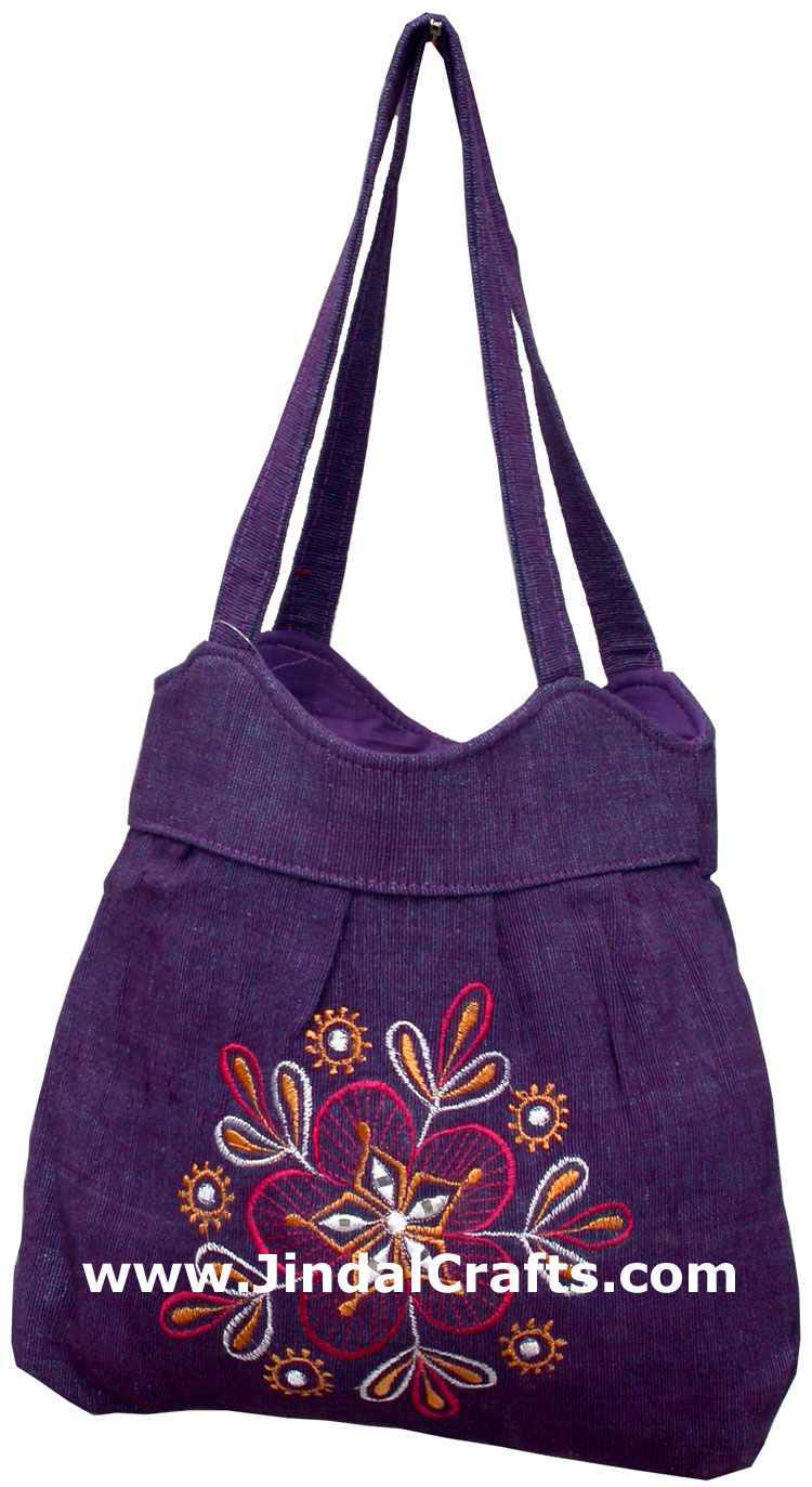 Colorful Hand Embroidered Handbag India Traditional Art