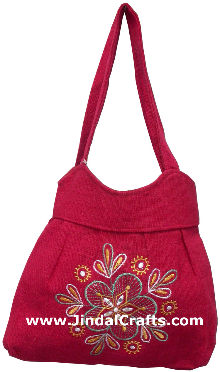 Colorful Hand Embroidered Handbag India Traditional Art
