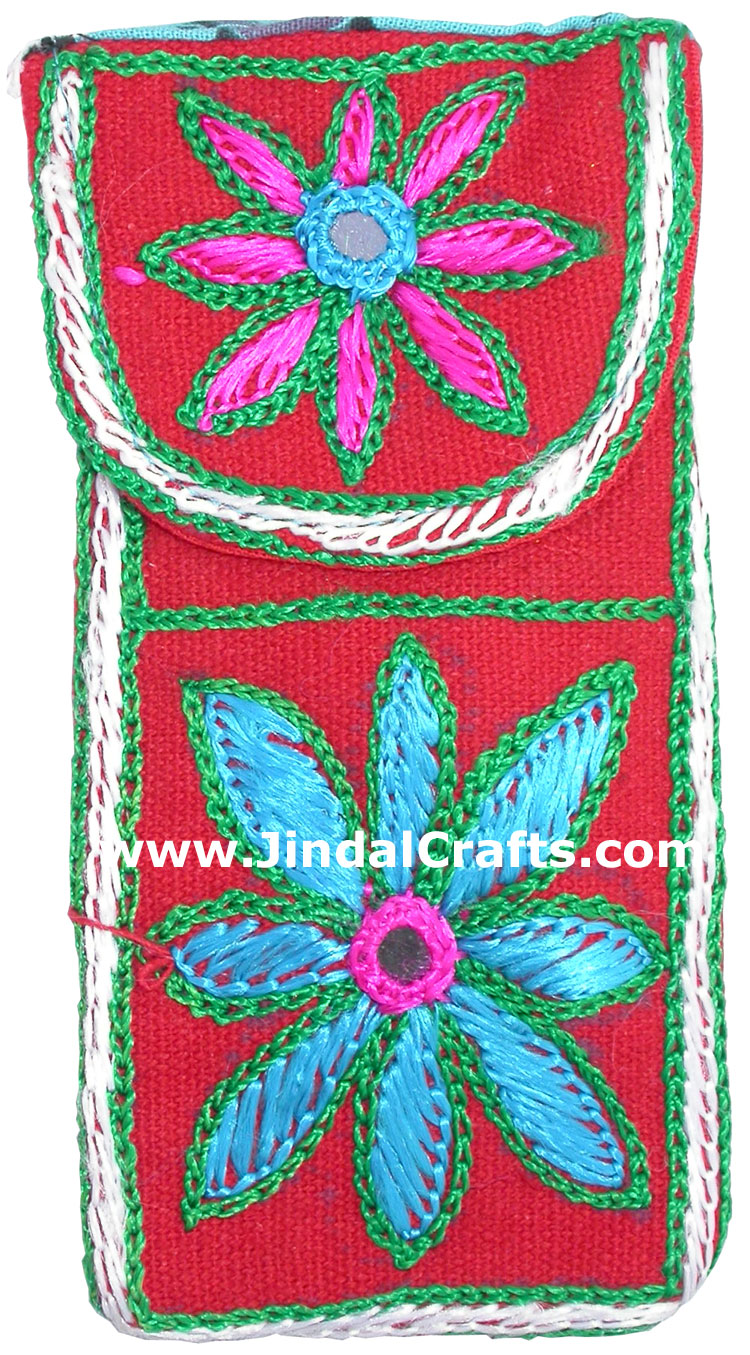 Cell Phone Bag Eco Friendly Hand Embroidered India Arts
