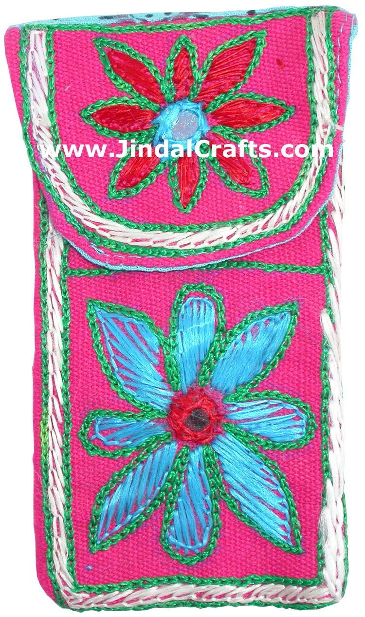 Cell Phone Bag Eco Friendly Hand Embroidered India Arts