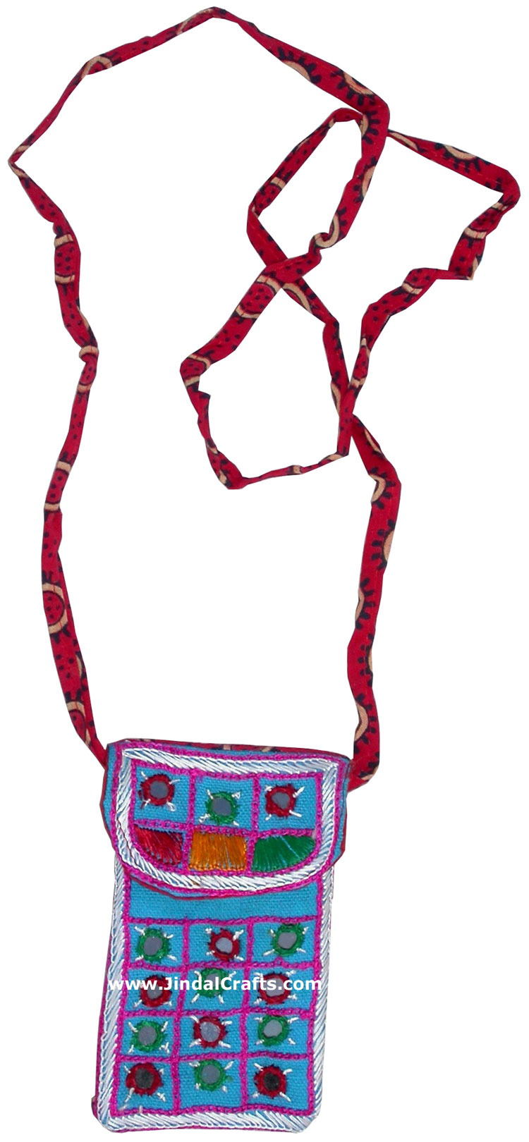 Cell Phone Bag Mirror Work Hand Embroidered India Arts