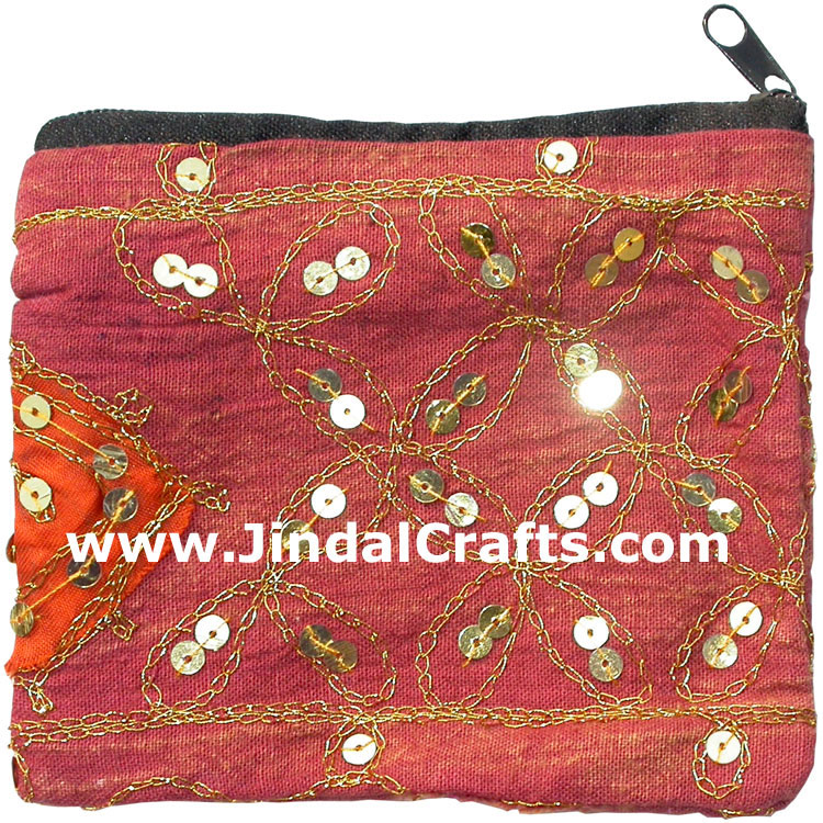 Hand Embroidered Design Pattern Pouch India Handicraft