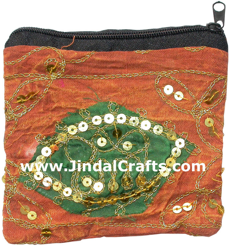Hand Embroidered Design Pattern Pouch India Handicraft