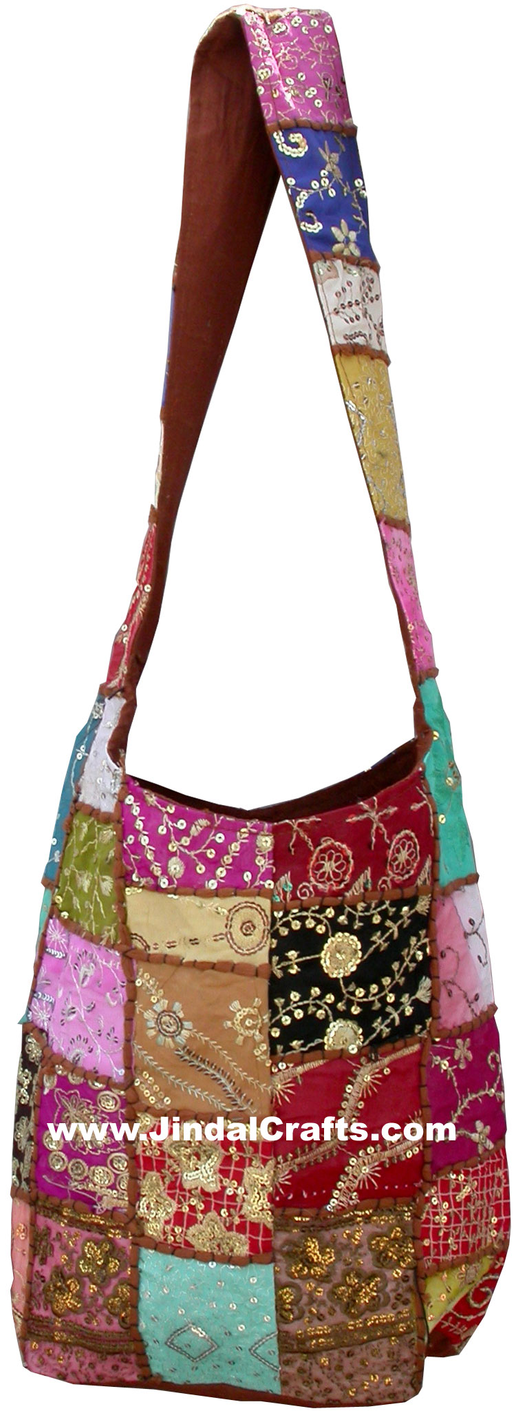 Colourful Hand Embroidered Gypsy Handbag from India 100 % Cotton Fabric Art