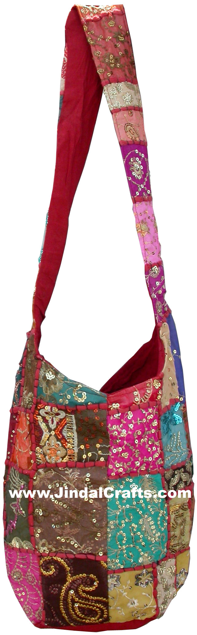Colourful Hand Embroidered Gypsy Handbag from India 100 % Cotton Fabric Art