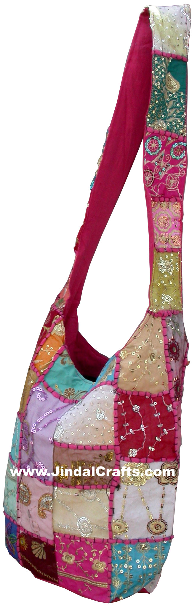 Colourful Hand Embroidered Gypsy Handbag from India 100 % Cotton Fabric Art
