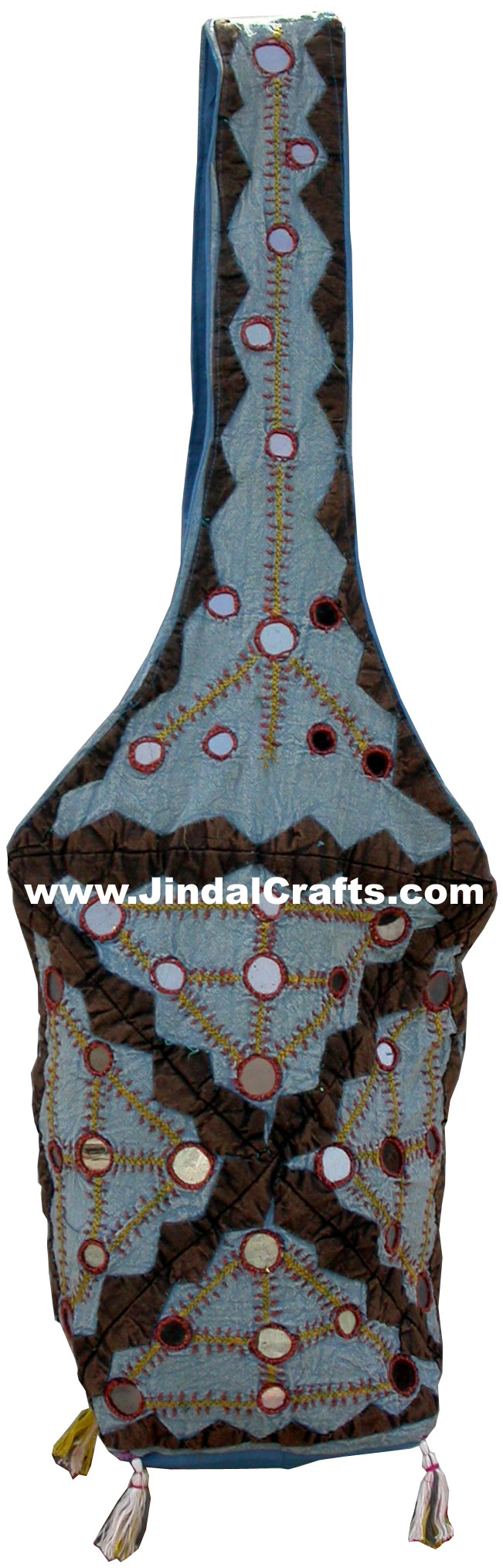 Colourful Hand Embroidered Mirror Handbag from India 100 % Cotton Fabric Art