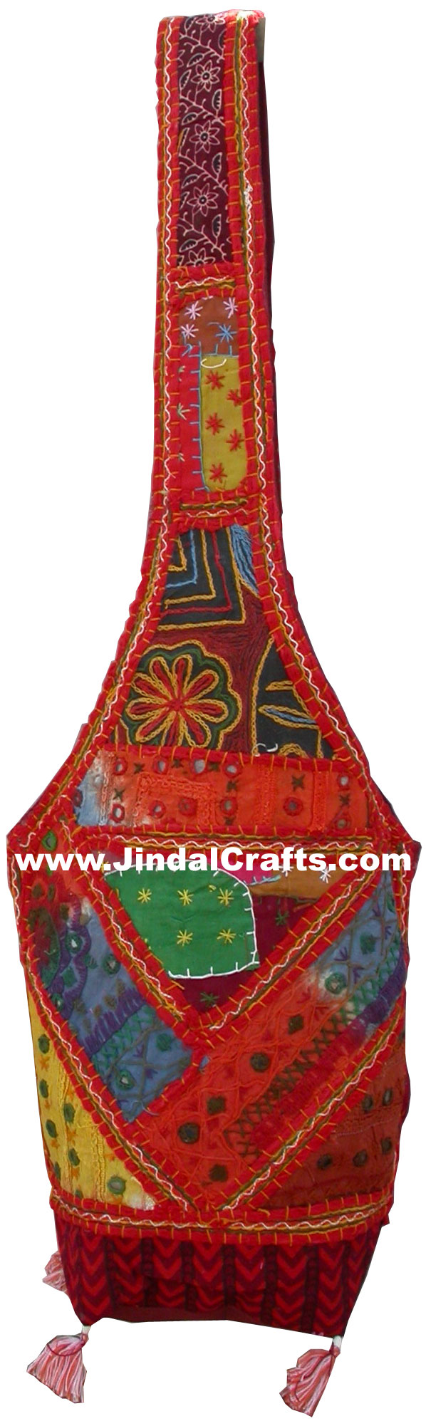 Colourful Hand Embroidered Patch Handbag from India 100 % Cotton Fabric Art