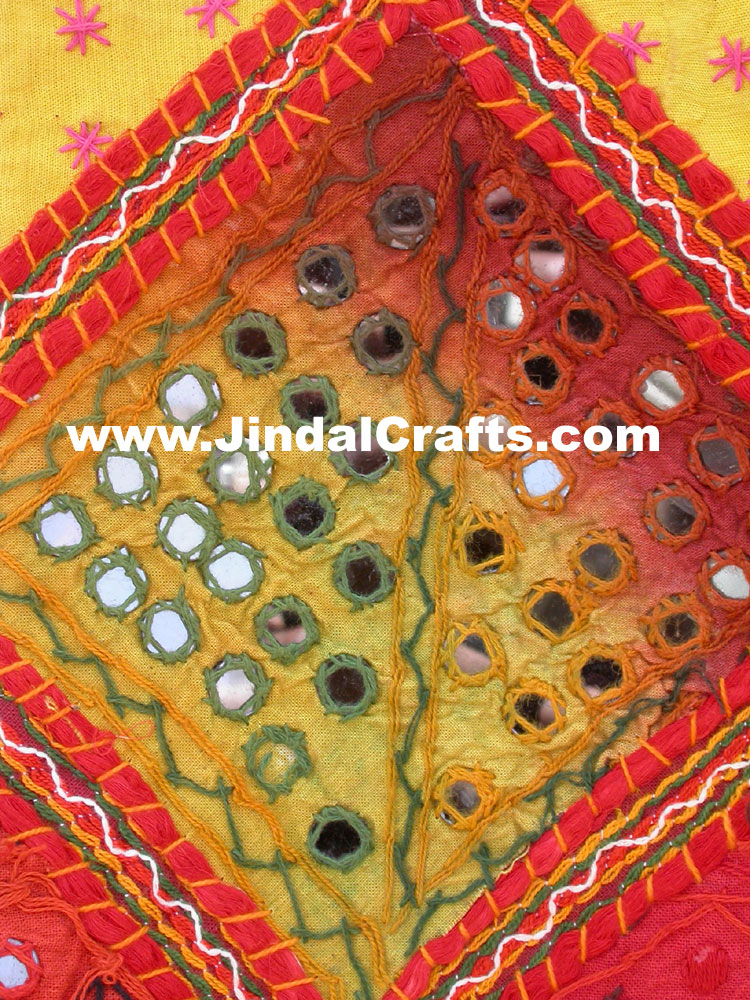 Colourful Hand Embroidered Patch Handbag from India 100 % Cotton Fabric Art