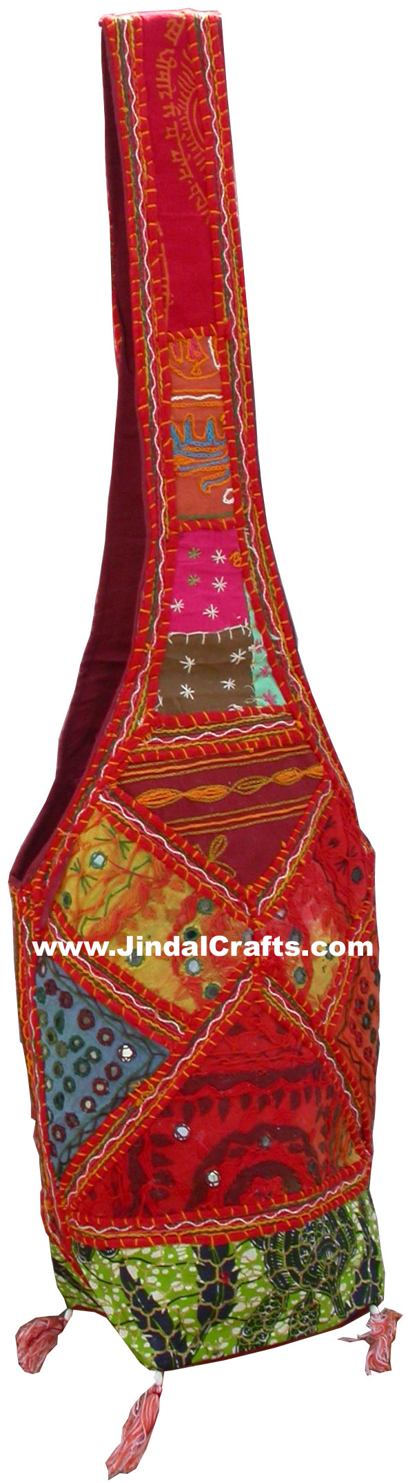 Colourful Hand Embroidered Patch Handbag from India 100 % Cotton Fabric Art