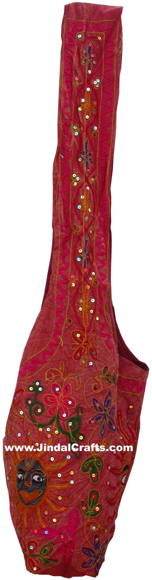 Colourful Hand Embroidered Sun Handbag from India 100 % Cotton Fabric Art