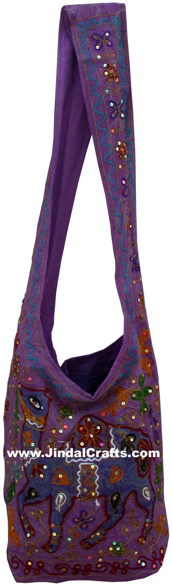 Colourful Hand Embroidered Sun Handbag from India 100 % Cotton Fabric Art