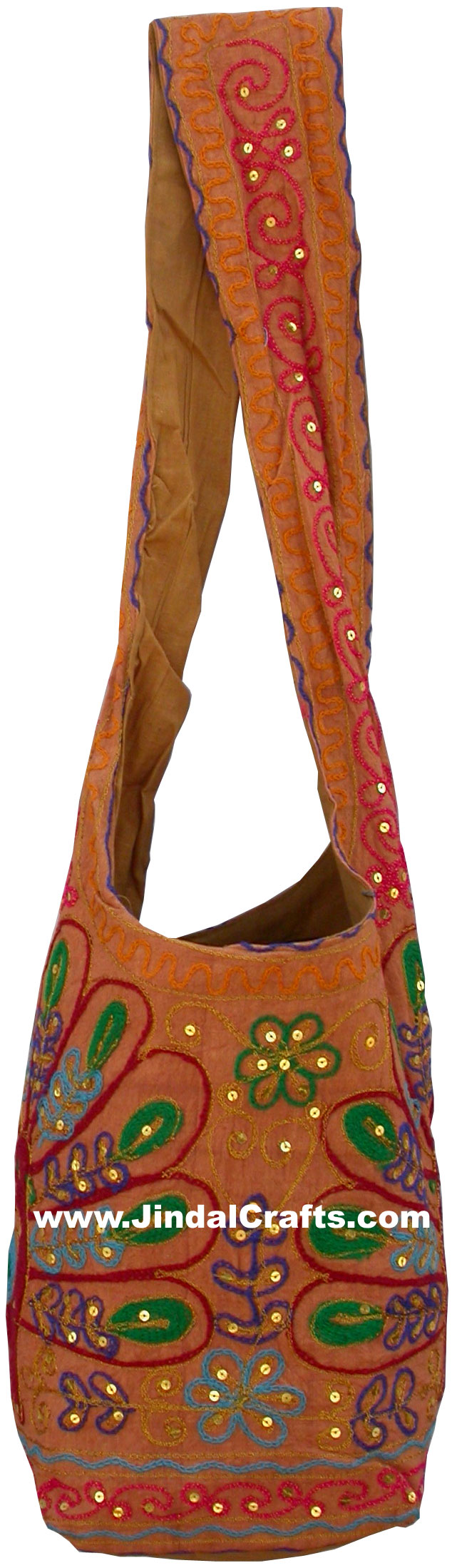 Colourful Hand Embroidered Sun Handbag from India 100 % Cotton Fabric Art