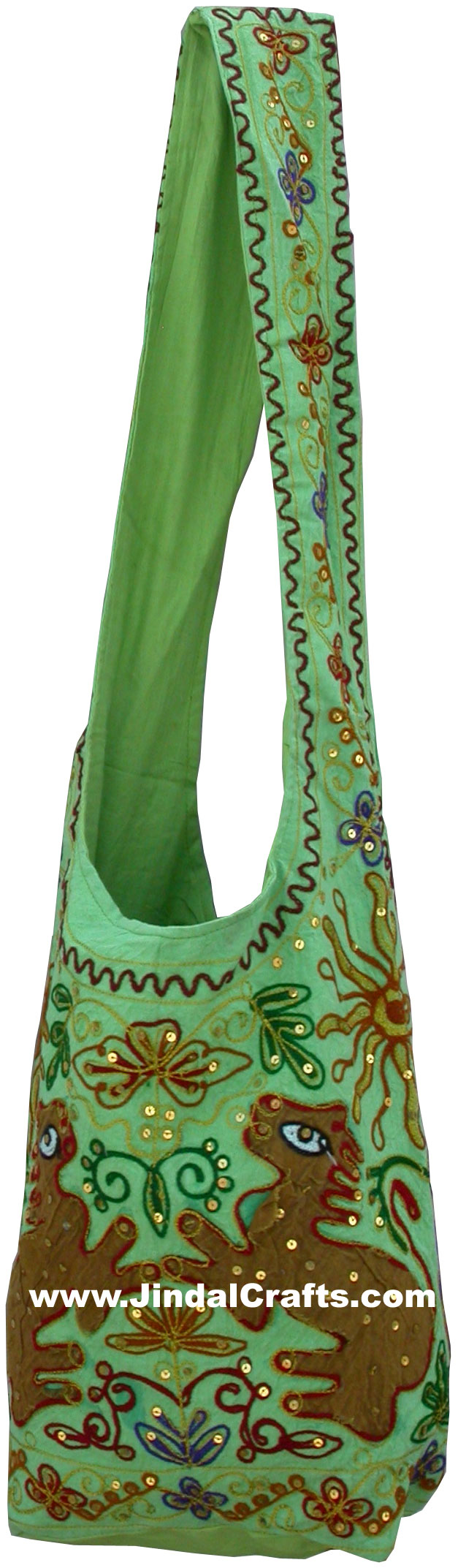 Colourful Hand Embroidered Sun Handbag from India 100 % Cotton Fabric Art