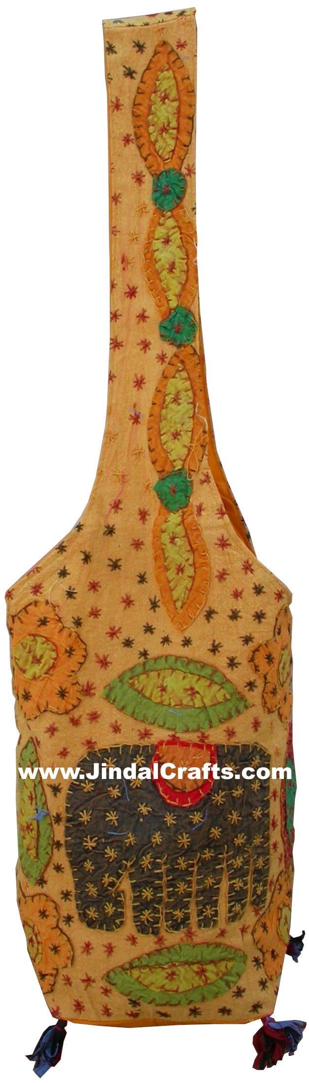 Colourful Hand Embroidered Elephant Handbag from India 100 % Cotton Fabric Art