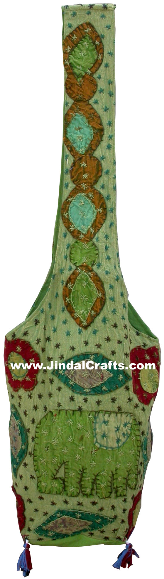 Colourful Hand Embroidered Elephant Handbag from India 100 % Cotton Fabric Art