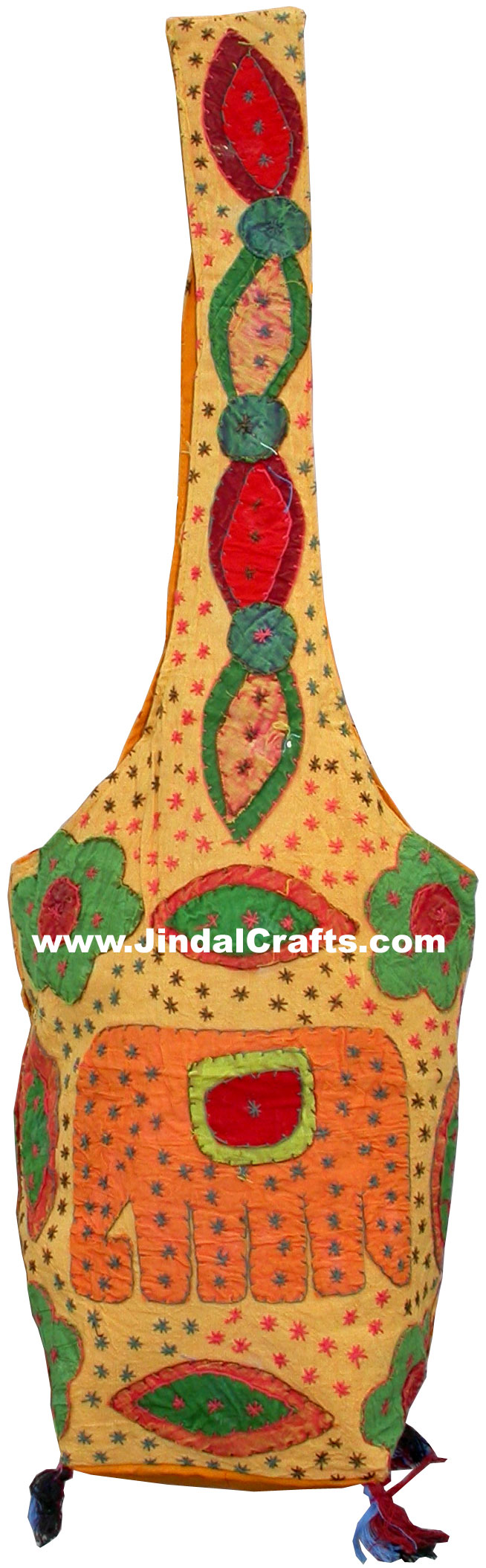 Colourful Hand Embroidered Elephant Handbag from India 100 % Cotton Fabric Art
