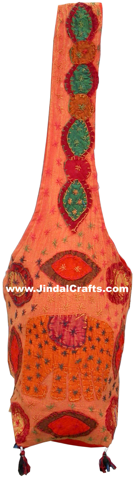 Colourful Hand Embroidered Elephant Handbag from India 100 % Cotton Fabric Art