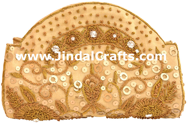 Hand Embroidered Designer Beaded Jari Bag Purse