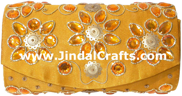Hand Embroidered Designer Beaded Jari Bag Purse