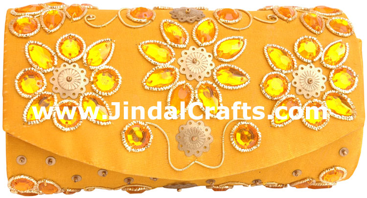 Hand Embroidered Designer Beaded Jari Bag Purse