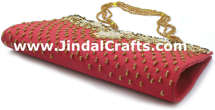 Hand Embroidered Designer Beaded Jari Bag Purse