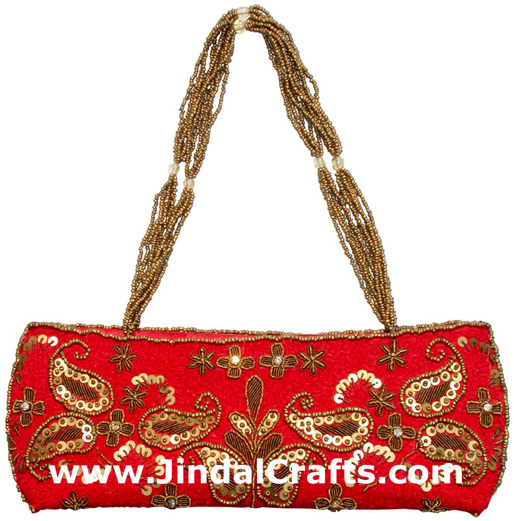 Hand Embroidered Designer Beaded Jari Bag Purse