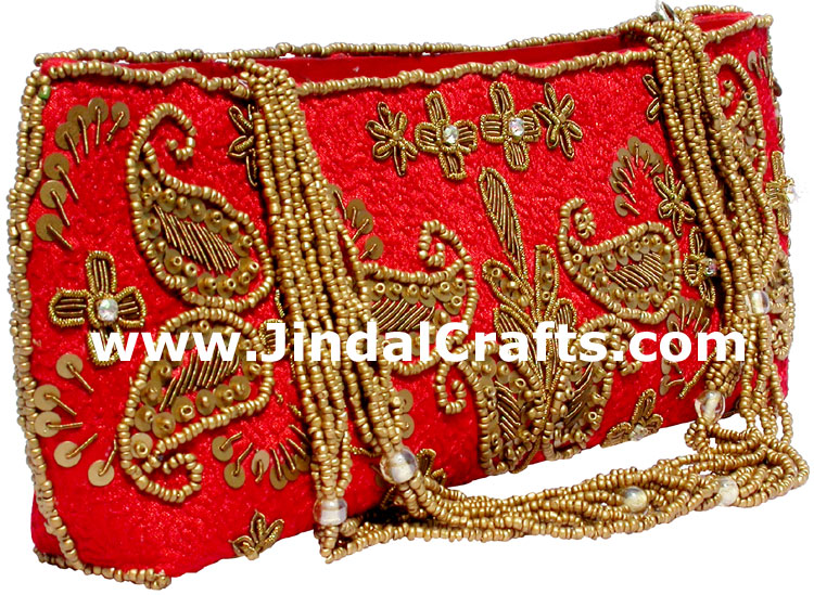 Hand Embroidered Designer Beaded Jari Bag Purse