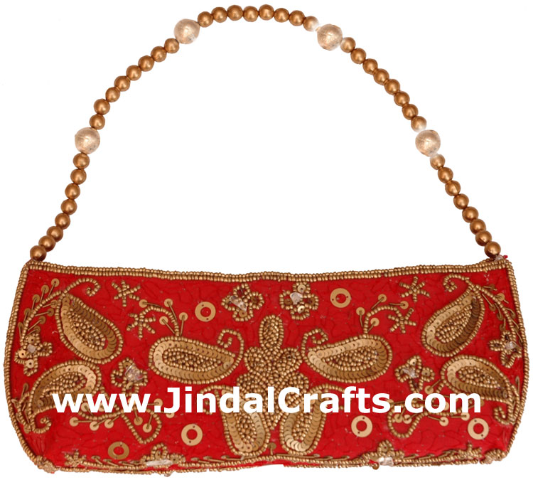 Hand Embroidered Designer Beaded Jari Bag Purse