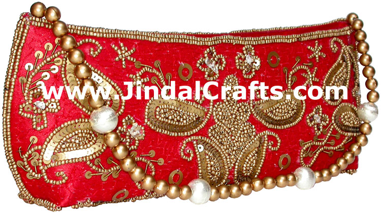 Hand Embroidered Designer Beaded Jari Bag Purse